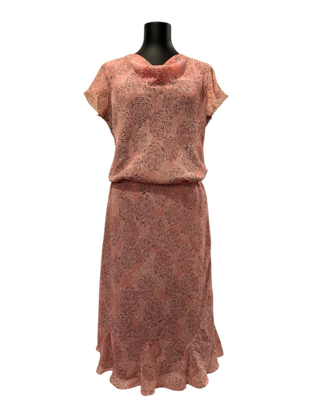 Vintage Women's Pink Floral 2pc Set — Elegant Blouson Set
